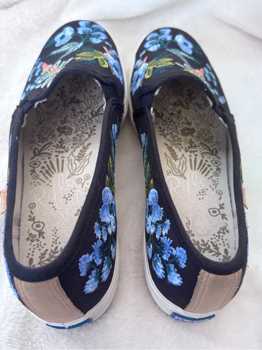 Rifle Paper Co. x Keds Triple Decker Slip-On Platform Sneakers 7.5 Embroidered - Picture 7 of 9